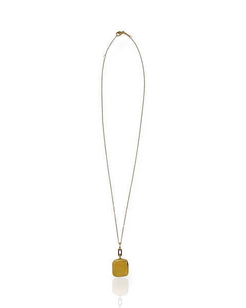 18k Gold Monica Rich Kosann Slim Viv Locket Necklace (15.875