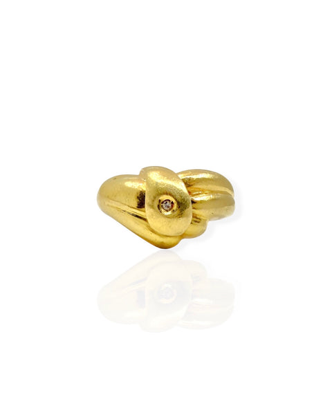 18k Gold Abstract Snake Ring (4.25)
