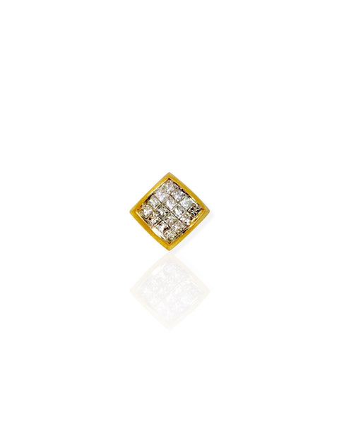 14k Gold Diamond Square Slider Charm