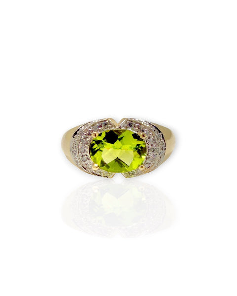 14k Gold Peridot and Diamond Ring (7)