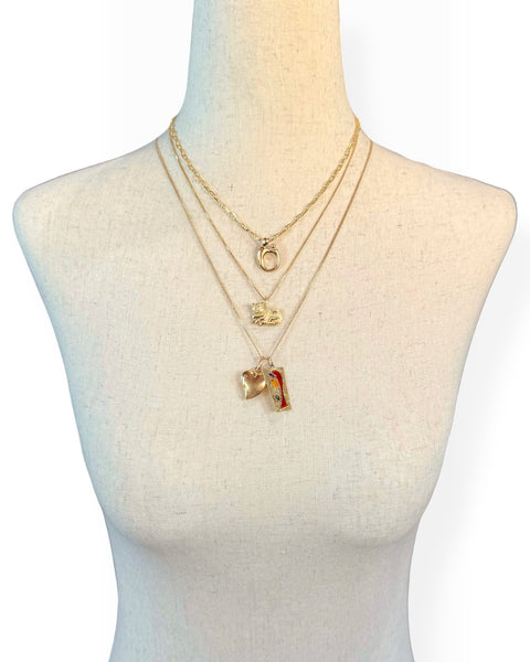 14k Gold Enamel Mother Mary Charm