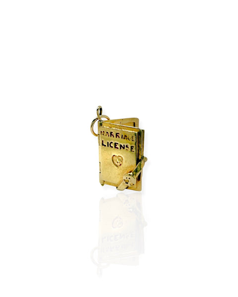 14k Gold Marriage License Charm