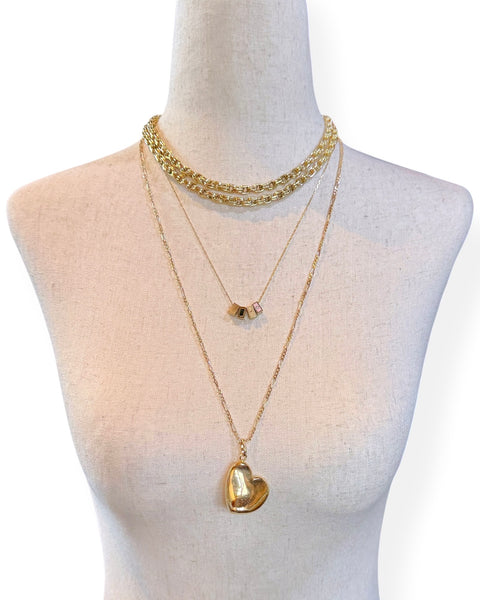 18k Gold Puffy Heart Charm