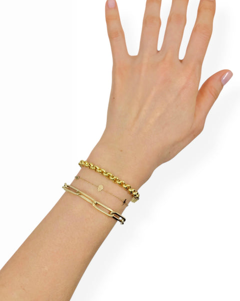 14k Gold Paperclip Chain Bracelet (8.625")