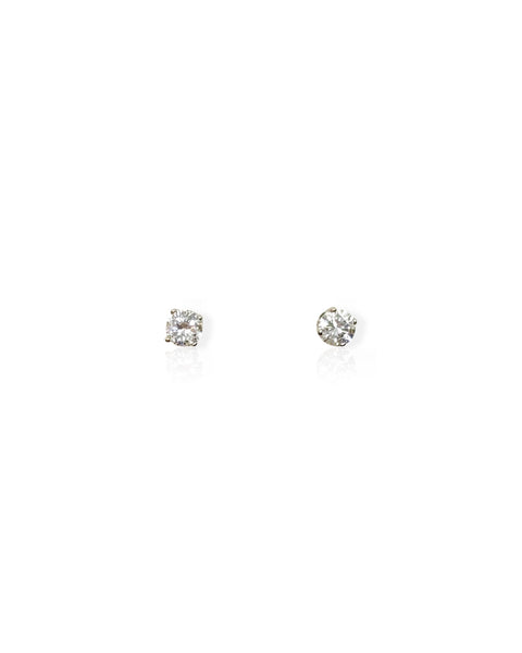 14k White Gold Diamond Stud Earrings