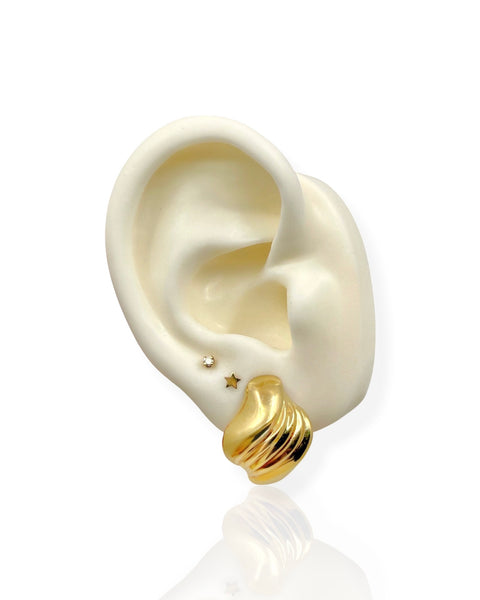 14k Gold Fluted Earrings
