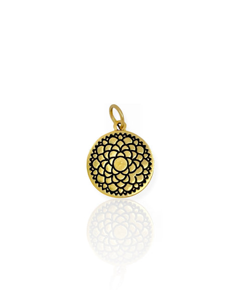 14k Gold Mandala Charm