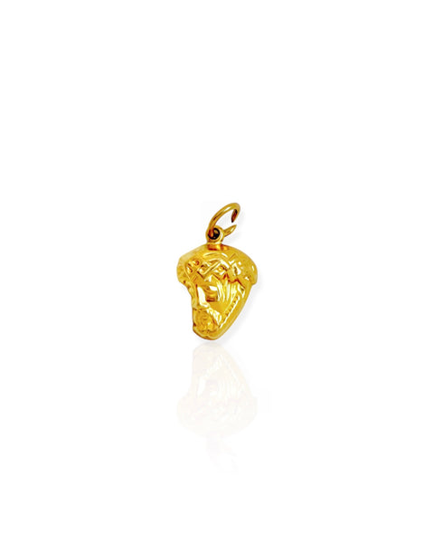 14k Gold Jesus Head Charm