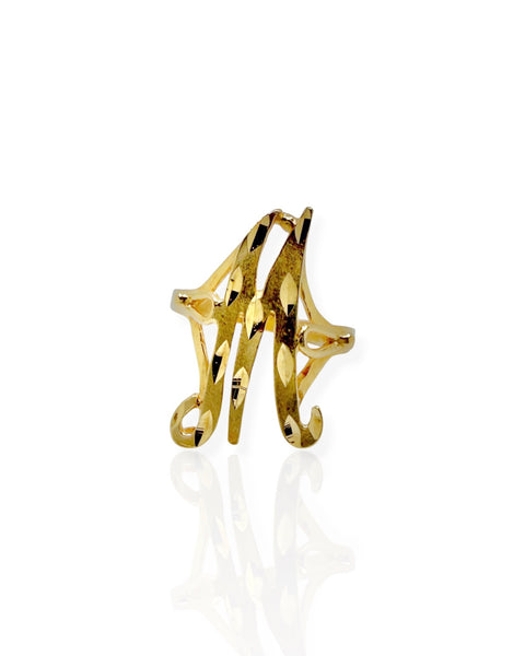 14k Gold Letter M Ring (7.75)