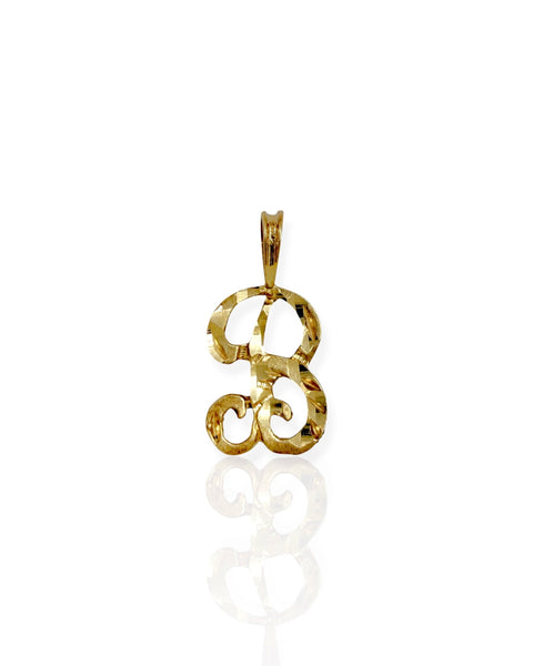 14k Gold Letter B Charm
