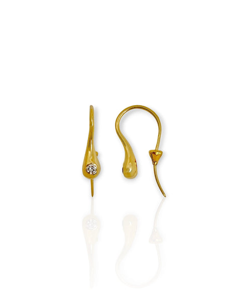 14k Gold Diamond Teardrop Earrings