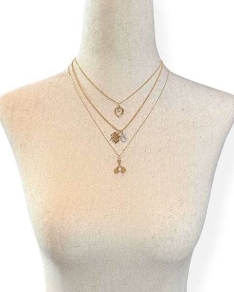 14k Gold Heart Outline Charm