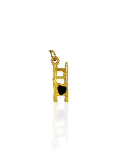 18k Gold Heart Ladder Charm