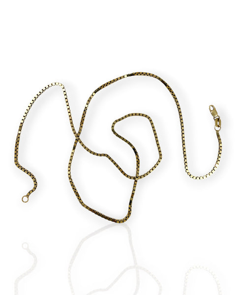 14k Gold Box Chain Necklace (22.25