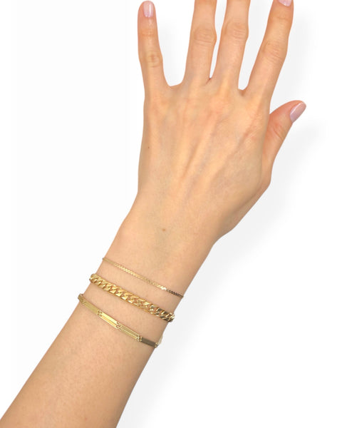 18k Gold Curb Chain Bracelet (7.875")