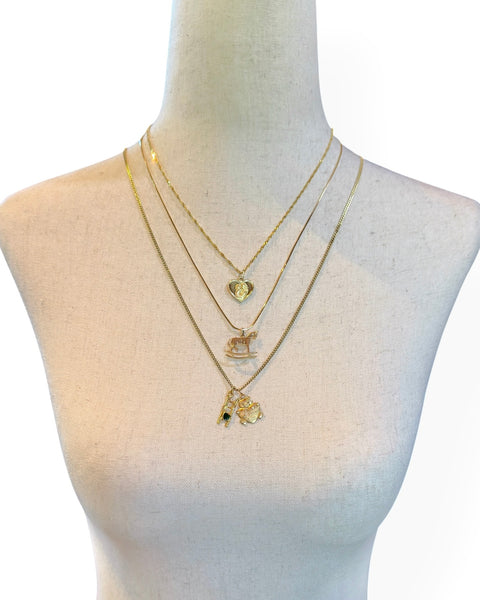 18k Gold Heart Ladder Charm