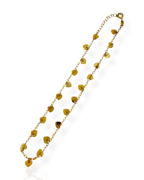 10k Gold Heart Chain Bracelet (9