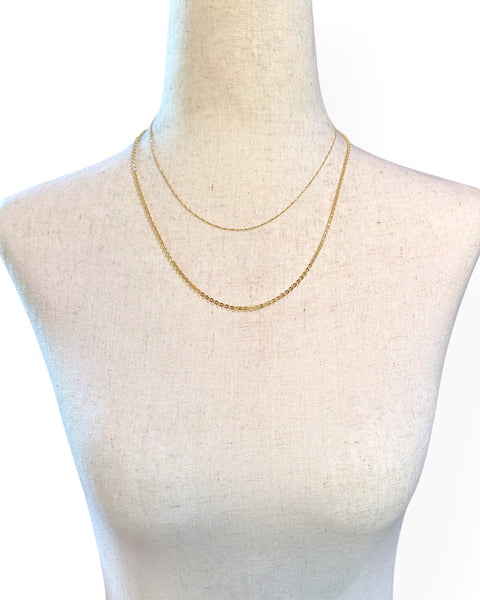 18k Gold Flat Cable Chain Necklace (19.875")