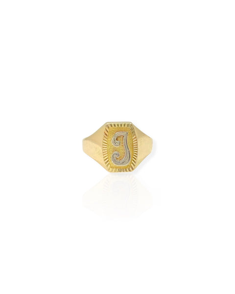 18k Gold Letter J Signet Ring (3.5)