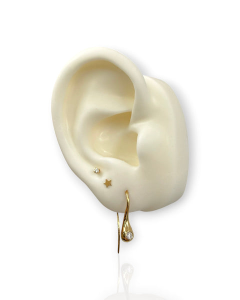 14k Gold Diamond Teardrop Earrings