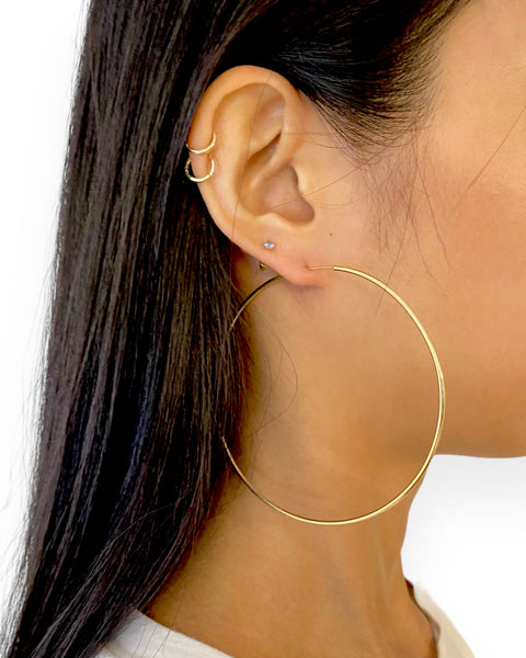 18k Gold Jumbo Hoop Earrings
