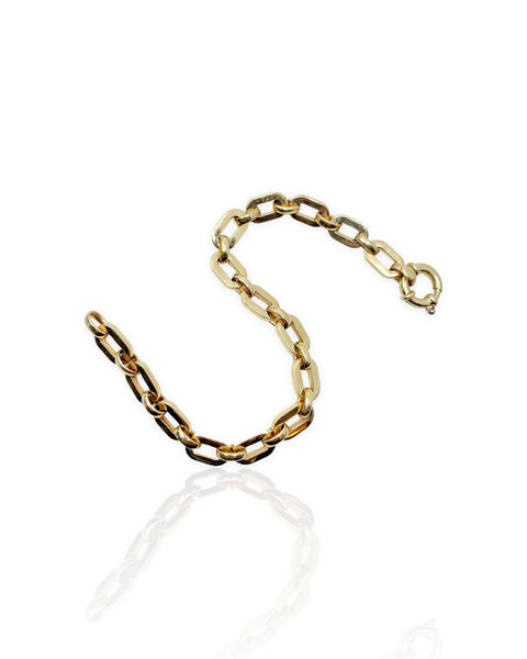 14k Gold Oval Chain Bracelet (7.375