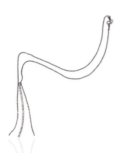 18k White Gold Diamond Tassel Necklace (17.5