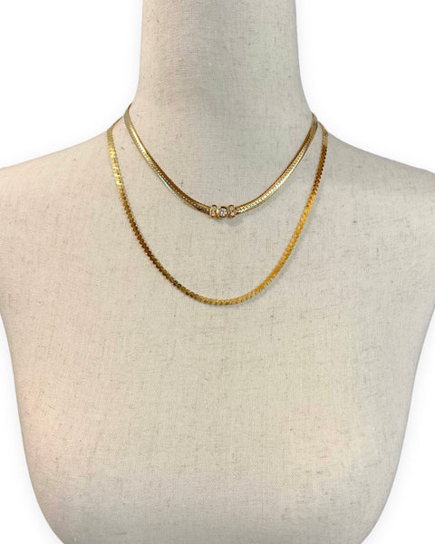 18k Gold Diamond Collar Necklace (15.5")