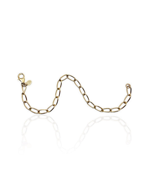 14k Gold Elongated Link Bracelet (7
