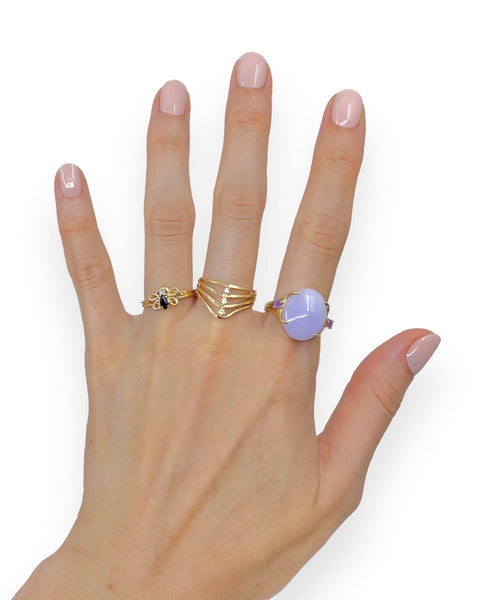 14k Gold Gemstone Butterfly Ring (5.25)