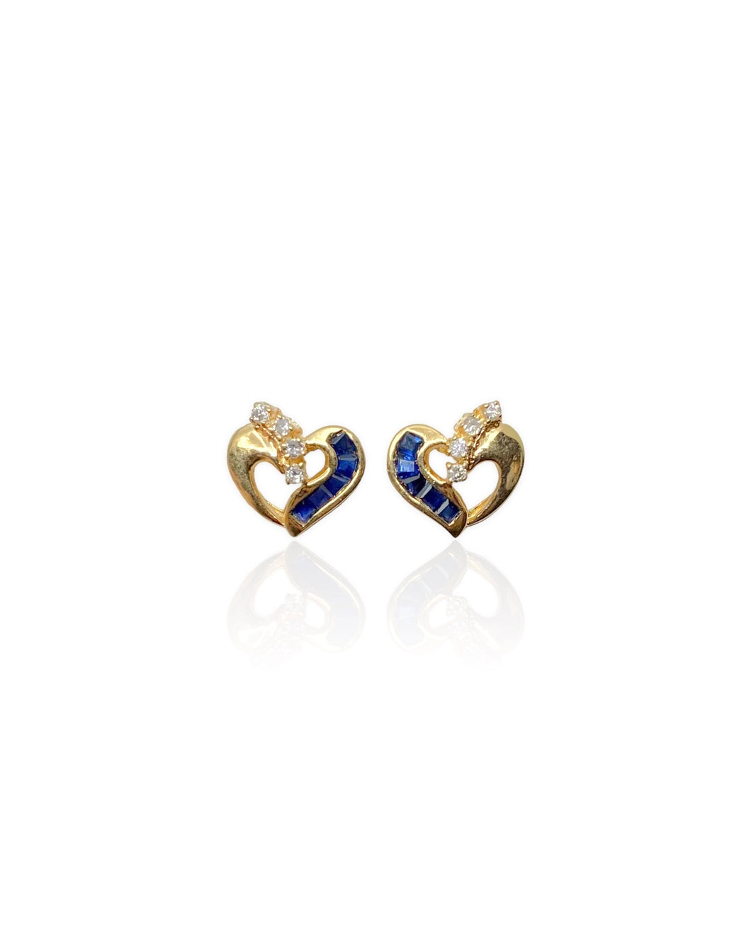 14k Gold Heart Stud Earrings