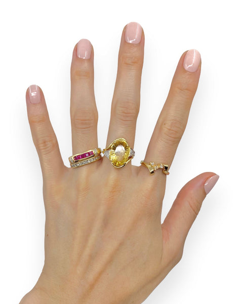 14k Gold Diamond Trilogy Ring (5.5)