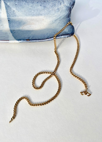 18k Gold Curb Chain Necklace (19.75