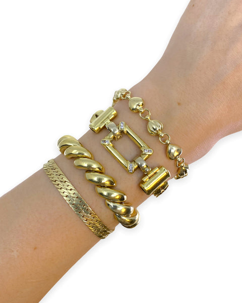 18k Gold Fancy Link Bracelet (7.25")