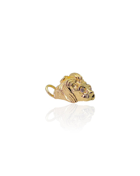 14k Gold Lion Head Charm