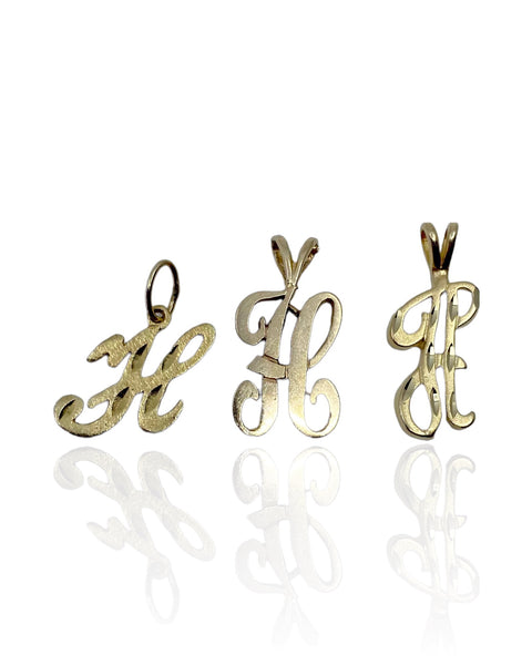 14k Gold Letter H Charms