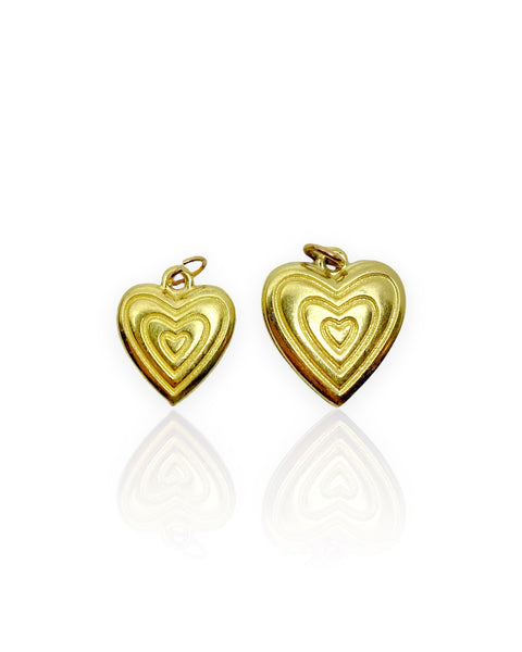 18k Gold Heart Charms