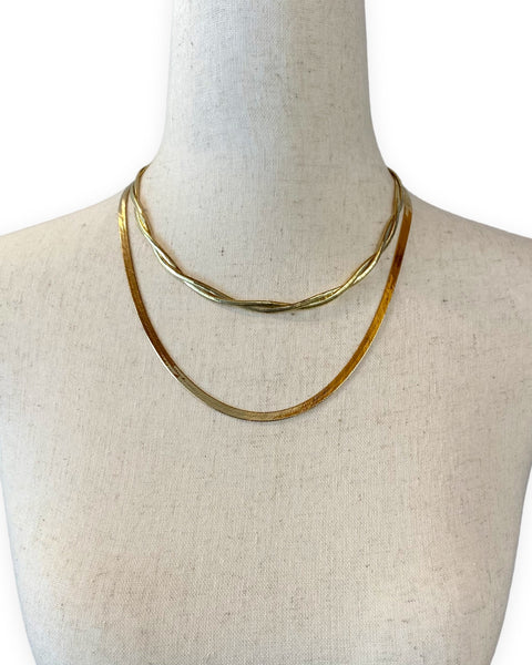 14k Gold Twisted Omega Chain Necklace (16.5")