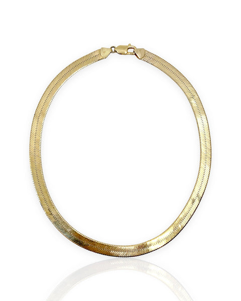 14k Gold Herringbone Necklace (16