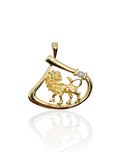 14k Gold Lion Charm