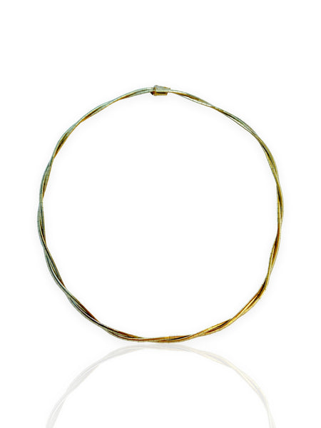 14k Gold Twisted Omega Chain Necklace (16.5