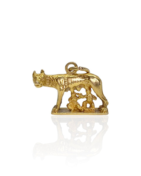 18k Gold Romulus and Remus Charm