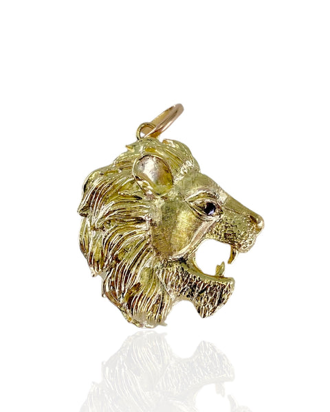 18k Gold Lion Head Charm