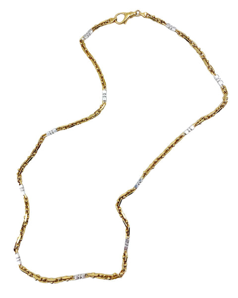 14k Gold Mechanical Roller Chain Necklace (22