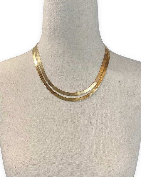 14k Gold Herringbone Necklace (18.5")