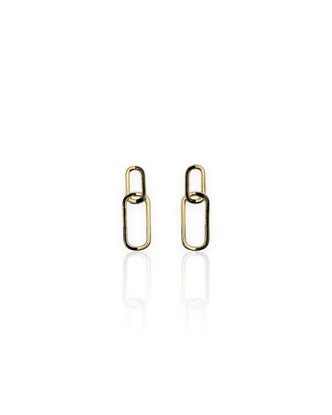 14k Gold Double Oval Earrings